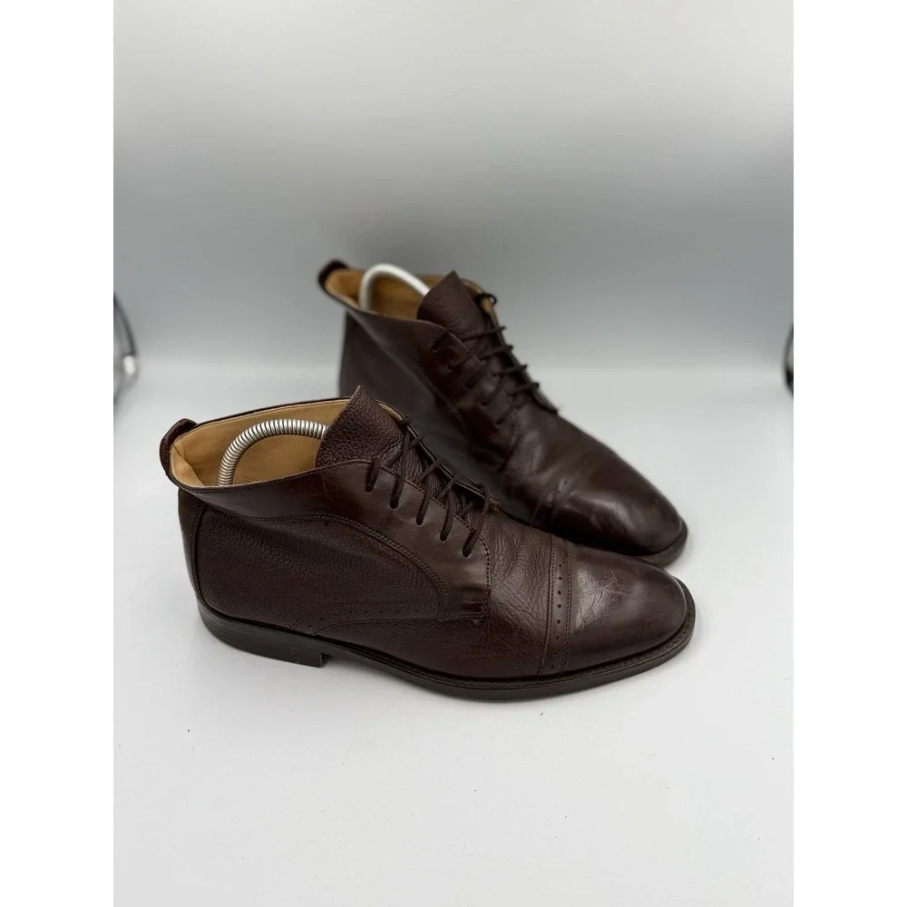 Stanley Blacker Chukka Leather Dress Boots Men's Size 11M Brown Made In Italy